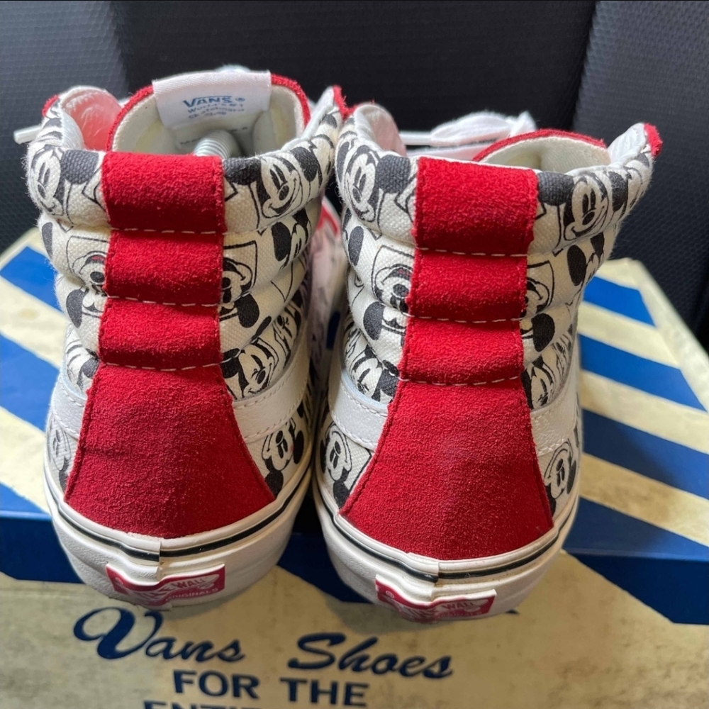 Red High-Top Sneakers Vans OG Sk8-Hi LX VN-0OZE8P1 Size 9.5 Mickey Mouse Disney - Picture 4 of 6